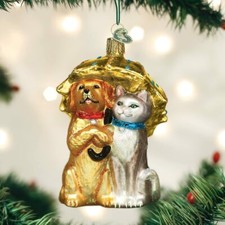 OLD WORLD CHRISTMAS RAINING CATS  DOGS CHRISTMAS ORNAMENT 12501