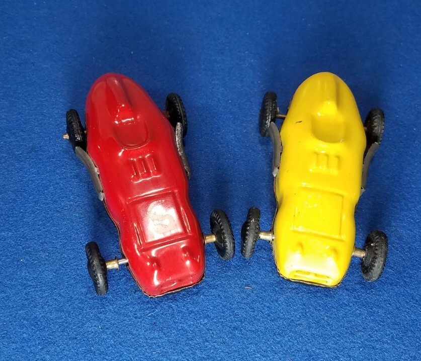 50's Tin Mar Racecars Indy Vintage Car Toy Racing Early Grand Prix metal playset