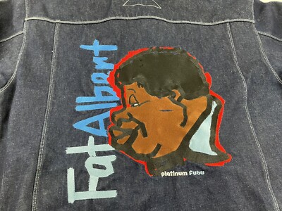 Vintage Men's Platinum Fubu Blue Jean Fat Albert Embroidered Denim