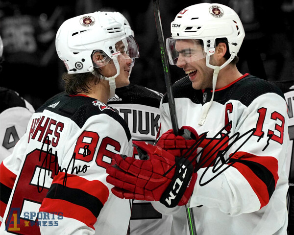 Jack Hughes Nico Hischier New Jersey Devils Signed Photo