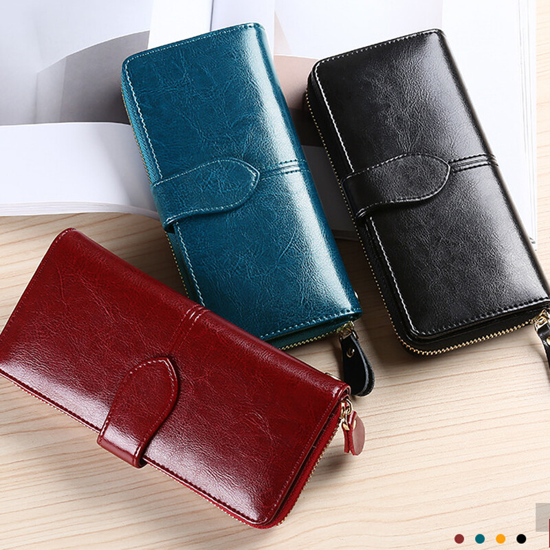 ★ sale ★ leather long wallet Women's Genuine Leather Long Wallet Card Holder Large Capacity