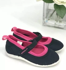 Speedo Mary Jane Water Shoes Girl’s Size 9-10 Black Pink Sandal NEW