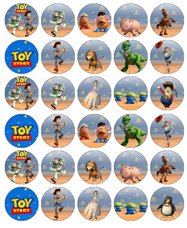30x Toy Story Cupcake Toppers Comestible Papier Gaufré Fairy Gâteau Toppers - Photo 1/1