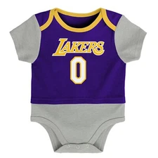 Outerstuff Los Angeles Lakers Kyle Kuzma #0 NBA Infants Referee Creeper, Purple