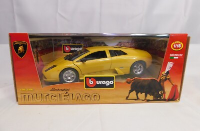 BBURAGO #3316 2001 LAMBORGHINI MURCIELAGO YELLOW 1/18 SCALE DIECAST