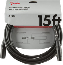 Fender Professional Series Pro Audio XLR Black Microphone/Mic Cable - 15' ft