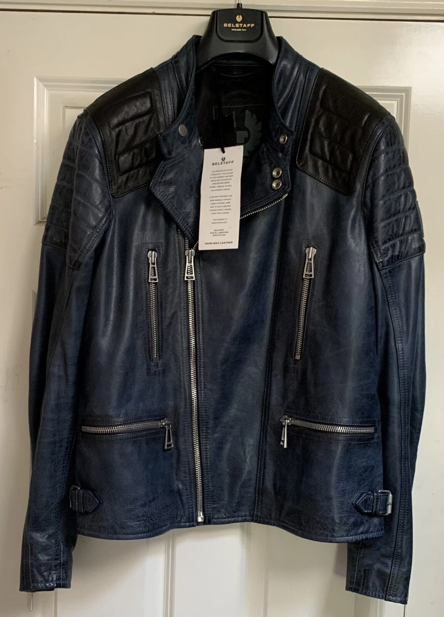 belstaff Trelow Leather Jacket Size Eu 52 Uk 42 Rrp 1295