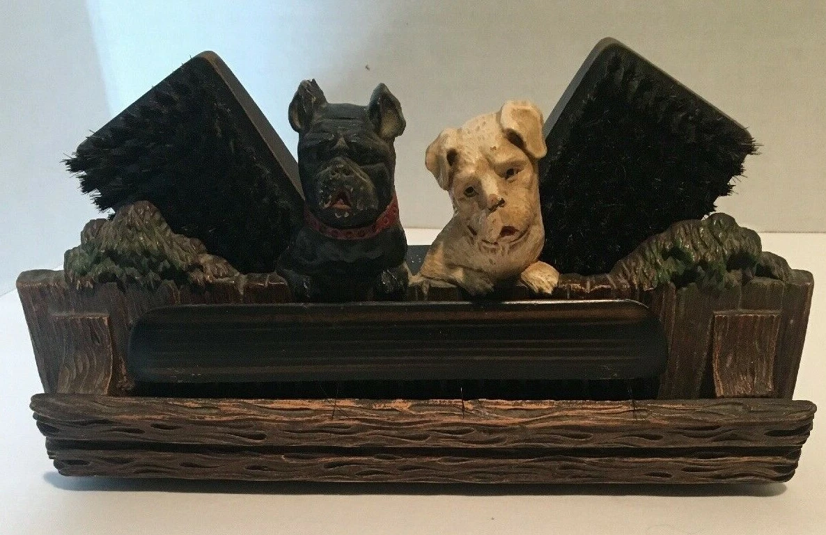VINTAGE KING NEW YORK DOG GENTLEMEN S BRUSH SET HOLDER eBay