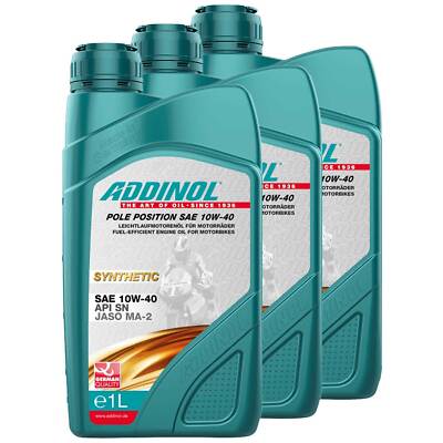 Motoröl Motor ADDINOL Pole Position 10W-40 3 X 1 Liter für Aprilia Honda Kymco