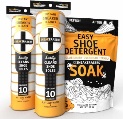 SneakERASERS Instant Sole and Sneaker Cleaner  (16 Scoops) and 20 piece cleaners