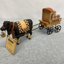 Blossom Bucket Cow Pulling Milk Cart Wagon Primitive Folk Art Farmhouse Decor