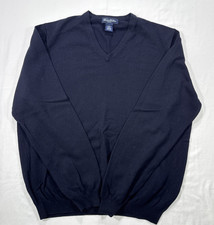 Brooks Brothers Navy Blue Men’s V Neck Wool Blend Sweater