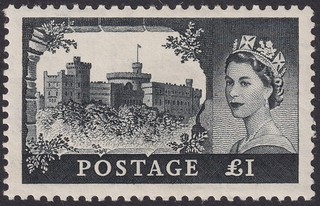 Queen Elizabeth II 1955 Windsor Castle £1 Black Waterlow Mint SG539 cat £100