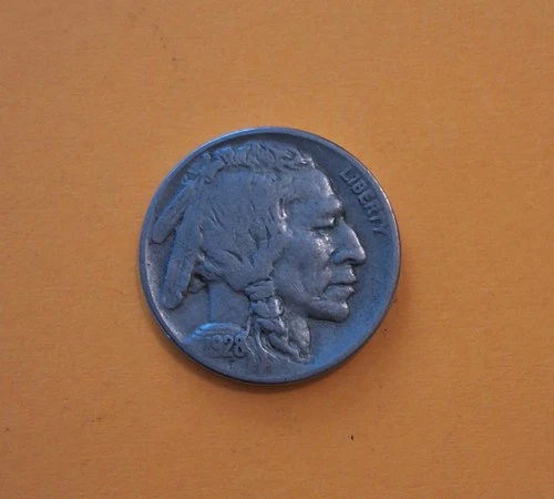 1928 D Buffalo Nickel US Coin - Denver Mint - EF Extra Fine 1928D Full Date