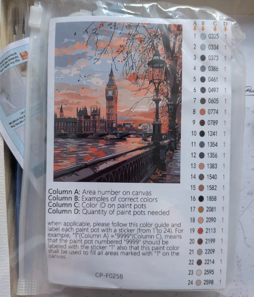 Cheerful Painting Canvas Paint by Numbers - London - Image 2 of 4