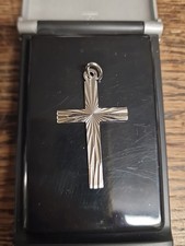 Croce Crocifisso pendente ciondolo in Argento 800 H. 4,3x2,5 (Scat. Ros.) ^