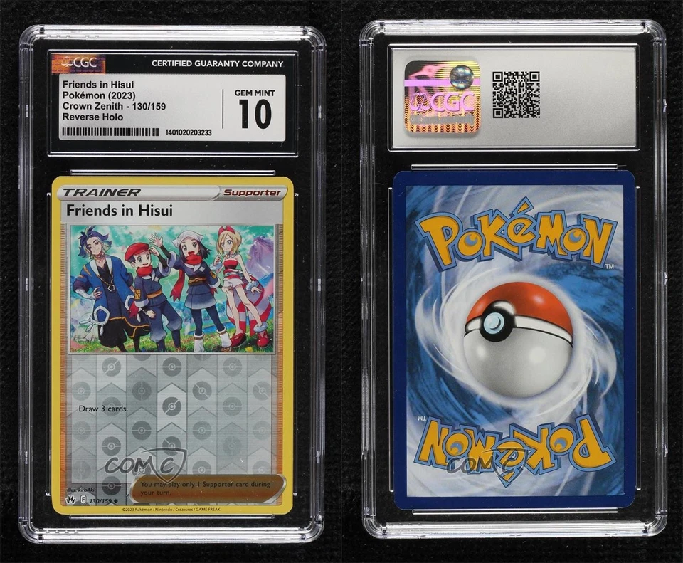 Friends in Hisui Reverse Foil Pokémon Sword & Shield Crown Zenith CGC 10 - Image 3 of 3