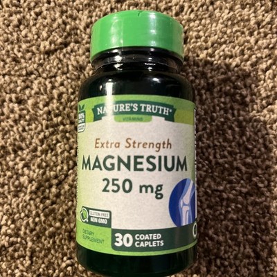 2 Nature's Truth Extra Strength Magnesium (2) 250MG:30 Coated Caplets Exp.9/26.