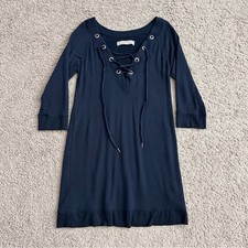 Abercrombie & Fitch Navy Blue V Neck Shift Sweater Dress Womens XS