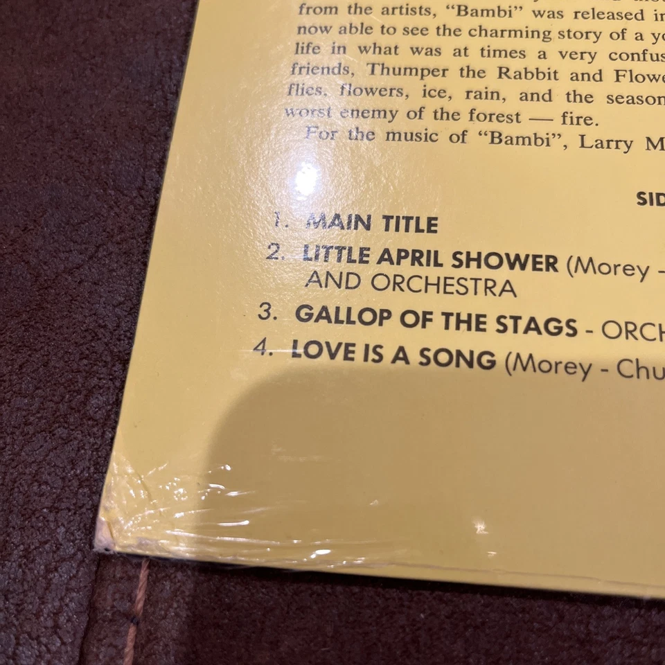 Walt Disney’s Bambi Original Soundtrack 1963 LP Disneyland Record SEALED - Image 3 of 4