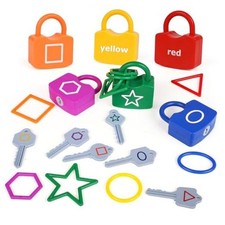 Shape Sorting Matching Learning Locks Toys, Toddler Montessori Shape Matching