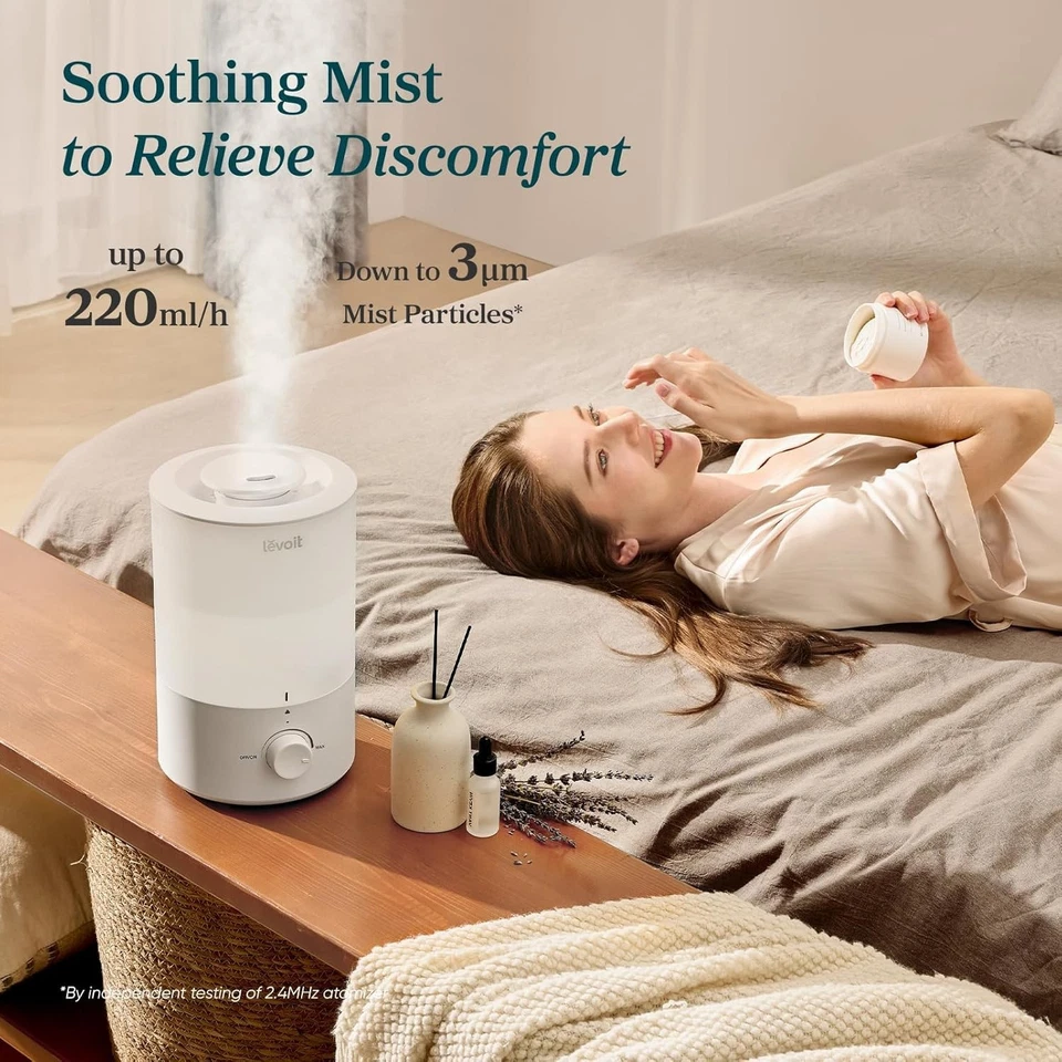 Bedroom Humidifier - Large 3L Tank - Cool Mist & 360° Nozzle - Image 4 of 4