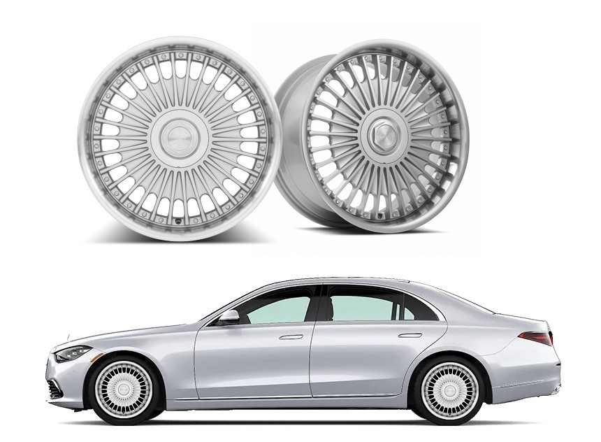 MRR VP4 GLOSS SILVER MACHINE LIP WHEELS FOR BENTLEY CONTINENTAL GT 22X9 & 10.5