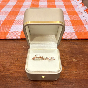 14k Rose Gold Plated Moonstone Engagement/Wedding Ring Set Size 9