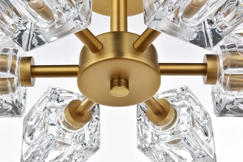 Elegant Lighting LD920F14 Lyra 6 Light 14"W Semi-Flush Ceiling - Chrome - Picture 4 of 12