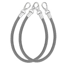 2 Set Leather Purse Strap 60cm/23.62" Short PU Braided Handle with Metal Buckles