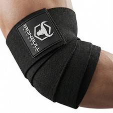 Elbow Wraps for Weightlifting 1 Pair - 50" Elastic One Size, Black
