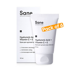 Crema Facial Sane para Piel Sensible Pack de 6 x 40 ml