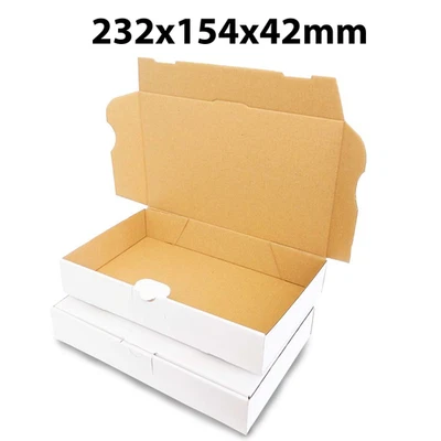 Boîte pour expédition en carton blanc 232x154x42mm - Photo 1/3