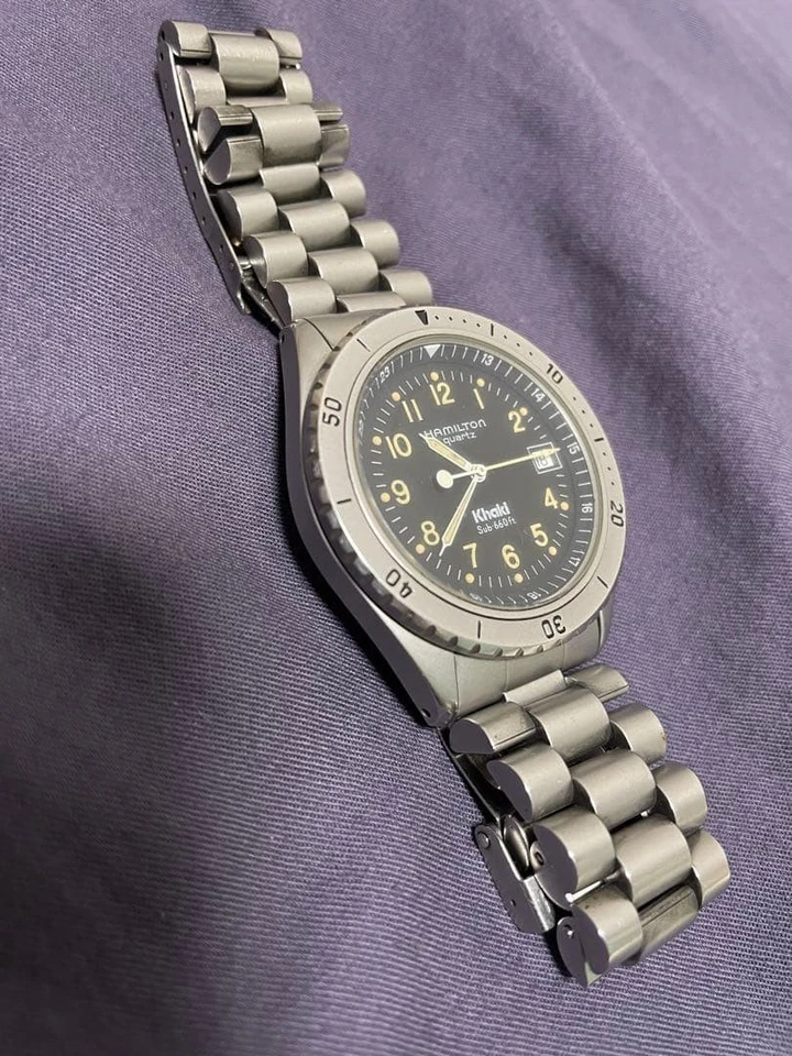 Hamilton Khaki Sub 660ft Quartz Wristwatch 18cm Wrist Vintage Military Style - Image 3 of 4