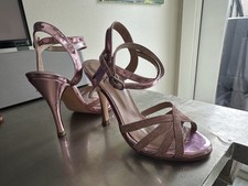 Crystal Argentine Tango Shoes, Size 35, 3  Heels, Pink Color