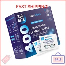 Glasses Wipes Lens Cleaner - Lens Wipes for Eyeglasses - 400 Pre-moistened Indiv