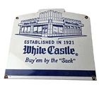 Vintage White Castle Sign - Fast Food Burgers Porcelain Advertising Gas Sign