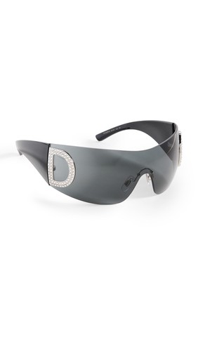 Dolce & Gabbana Women's Shield Sunglasses, Black/Dark Grey, One Size 