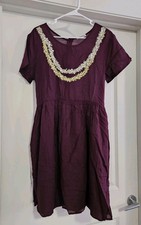 Vestido Hecho Mahina Le'a Lei Awapuhi Bebé Muñeca Vestido Vino Talla XL Hawaii NUEVO