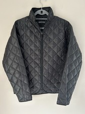 Dissident Mens Jacket Size L Black Check Full Zip Up Coat Casual