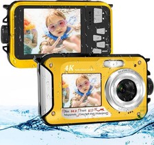 64MP Underwater Camera with 64GB Memory Card, 4K Waterproof Camera with Autofocu