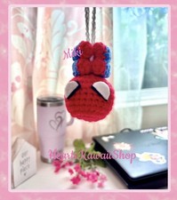 MADE 2 ORDER: SPIDERMAN Car Charm, Marvel Hanging Ornament Plush, Crochet Toy