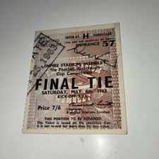 Manchester Utd gegen Leicester City, Fa Cup Finale Ticket Stub, signiert von Denis Law 