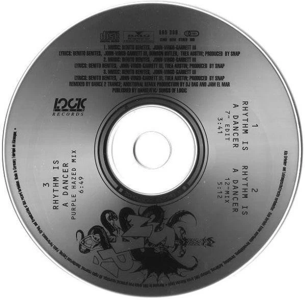 SNAP! RHYTHM IS A DANCER CD 3 track CD (665309) EUROPE LOGIC 1992 - Bild 2 von 2