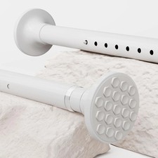 50-410cm Heavy Duty Extendable Curtain Pole Ø25mm/32mm Telescopic Shower Curtain