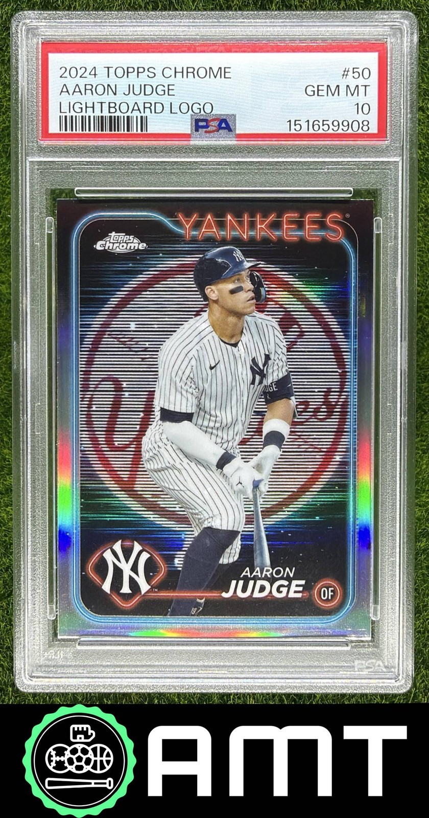 Aaron Judge PSA 10 2024 Topps Chrome Lightboard Logo Refractor Yankees 9908