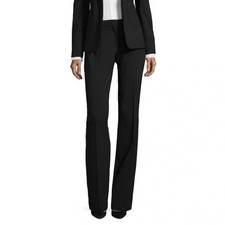 Hugo Boss Tulla1 Black Virgin Wool Stretch Straight Leg Dress Pants Womens 12