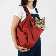 Cozy Comfort Carrier - Small Soft Red Cat Carrier and Cat Restraint Bag for Nail