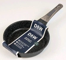 D&W 8" Nonstick Frying Pan Skillet Black With Brown Handle - Deane & White New