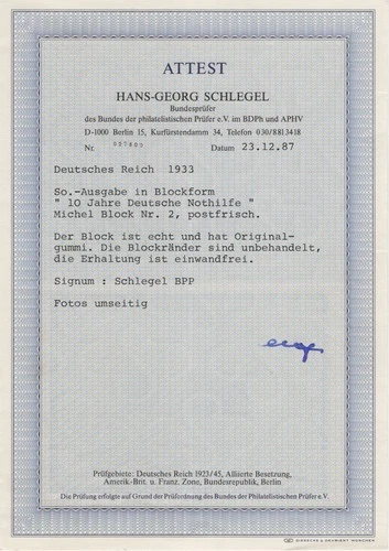 DR: 10 YEARS OF GERMAN EMERGENCY AID, BLOCK 2 ** MINT, MICHEL €6,000